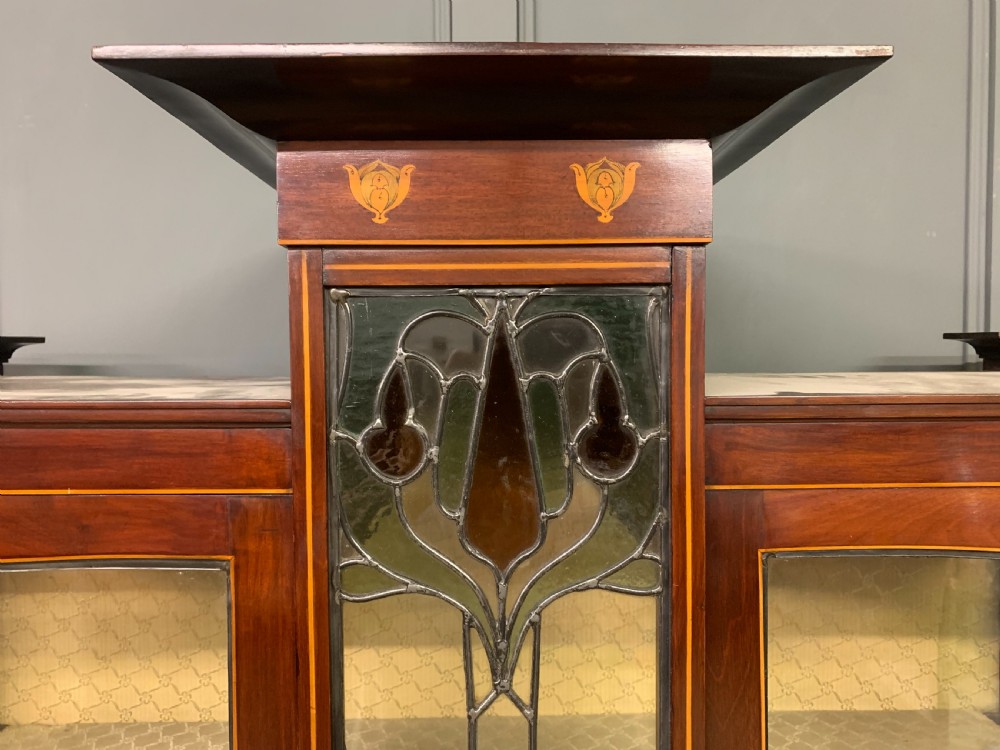 Arts and Crafts Inlaid Mahogany Display Cabinet View VI