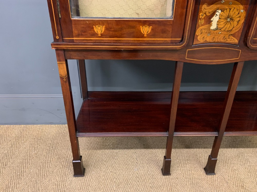 Arts and Crafts Inlaid Mahogany Display Cabinet View VIII