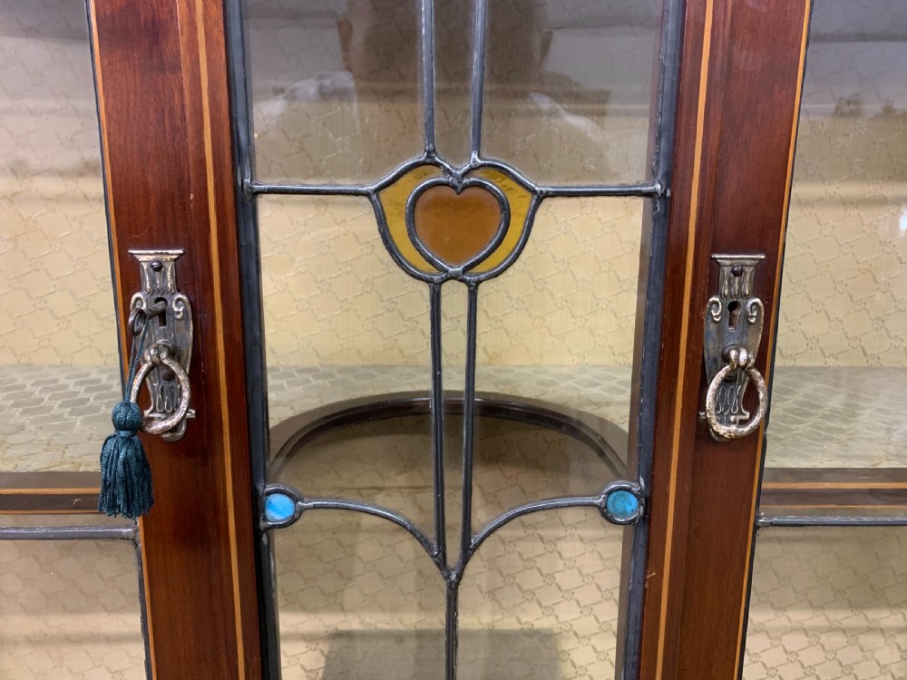 Arts and Crafts Inlaid Mahogany Display Cabinet View XI