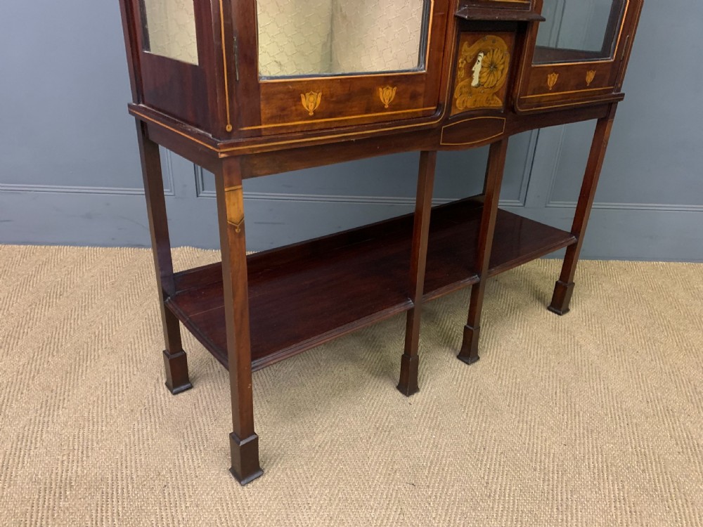 Arts and Crafts Inlaid Mahogany Display Cabinet View XV