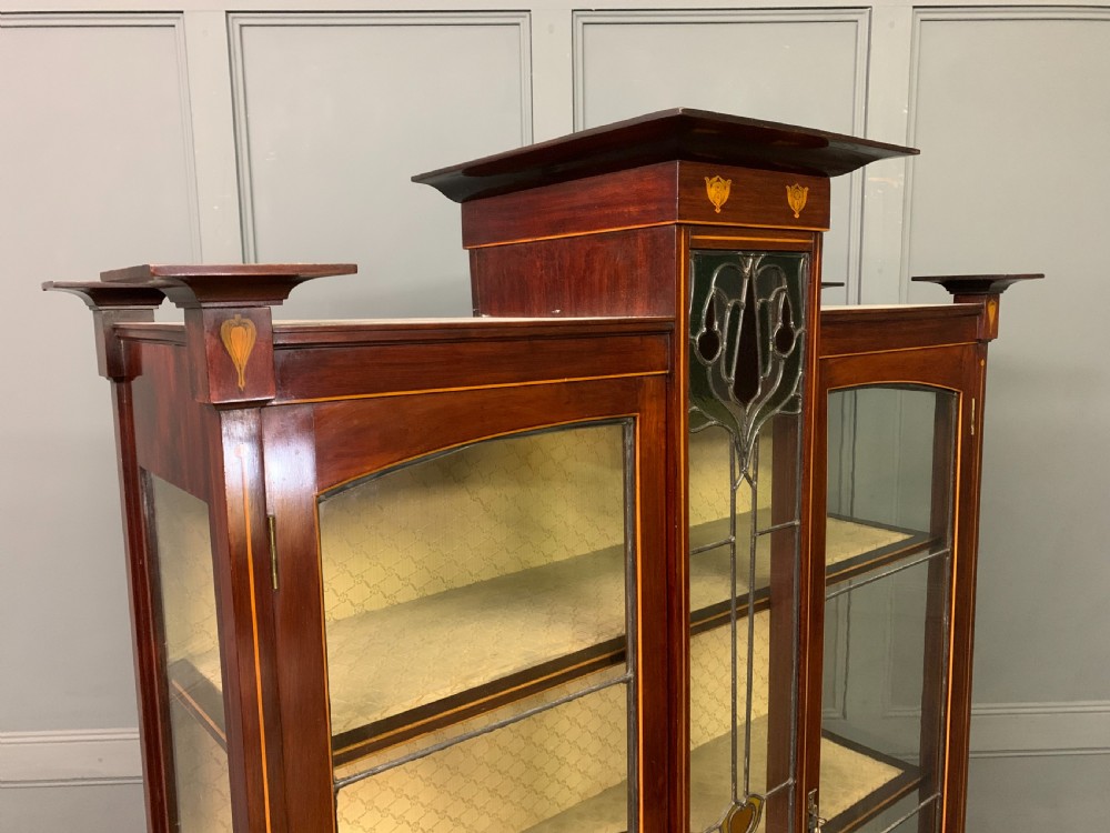 Arts and Crafts Inlaid Mahogany Display Cabinet View XVIII