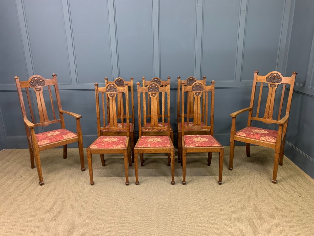 Set of 8 Arts and Crafts Dining Chairs View XVIII
