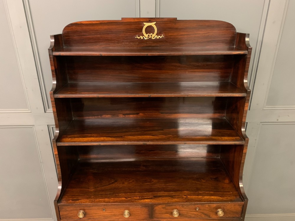 Regency Period Rosewood Waterfall Bookcase View III