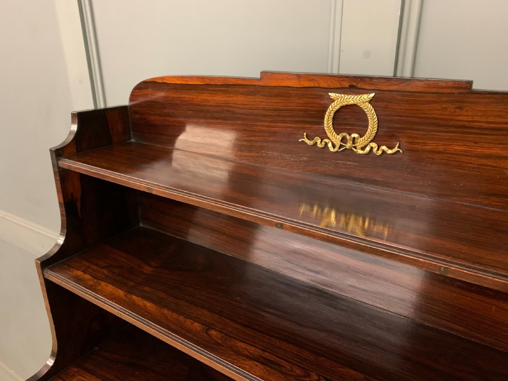 Regency Period Rosewood Waterfall Bookcase View V