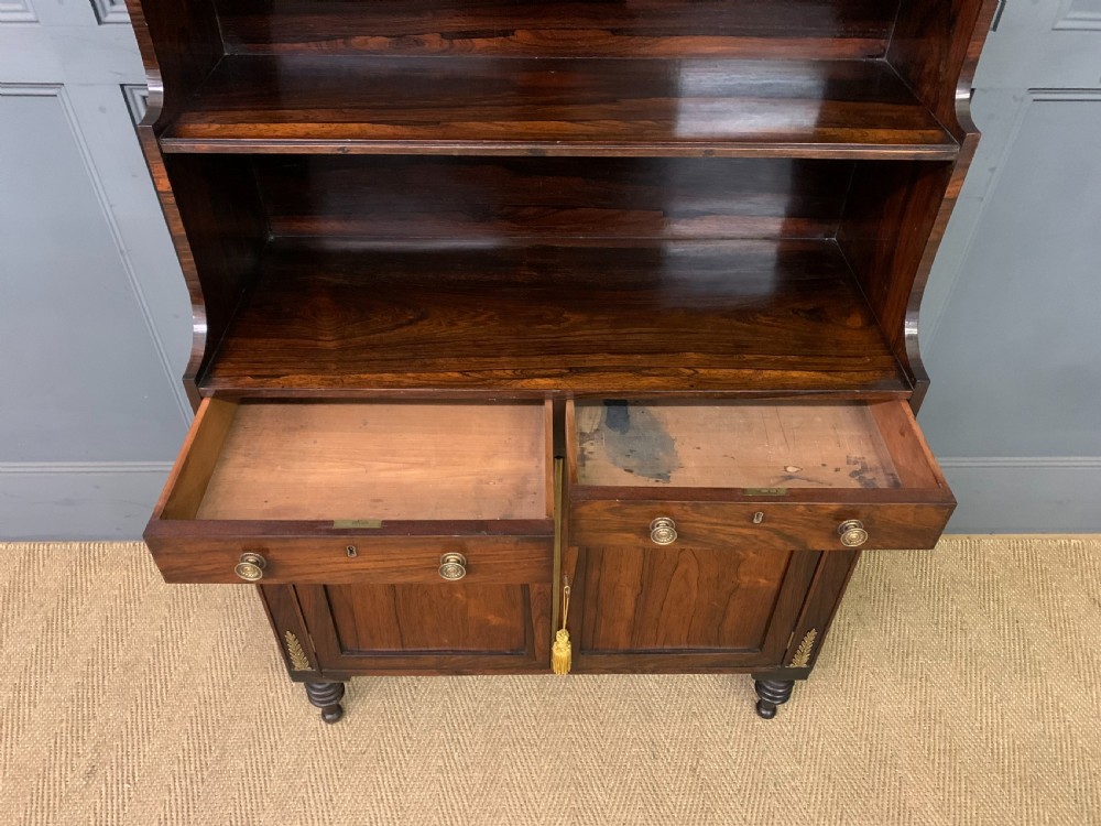 Regency Period Rosewood Waterfall Bookcase View XI