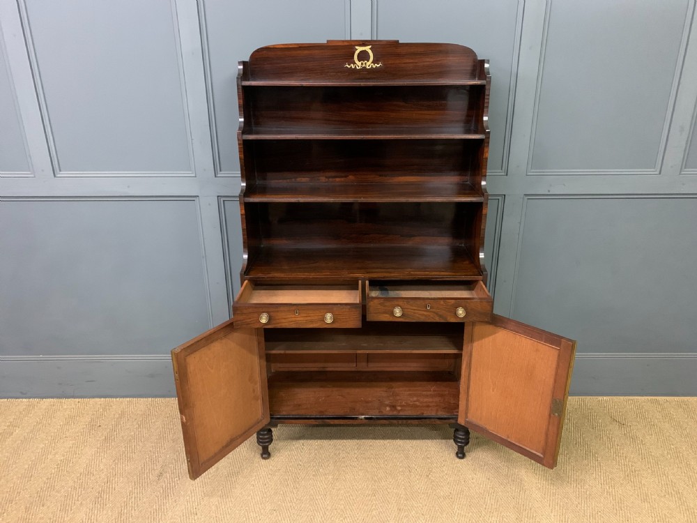 Regency Period Rosewood Waterfall Bookcase View XII