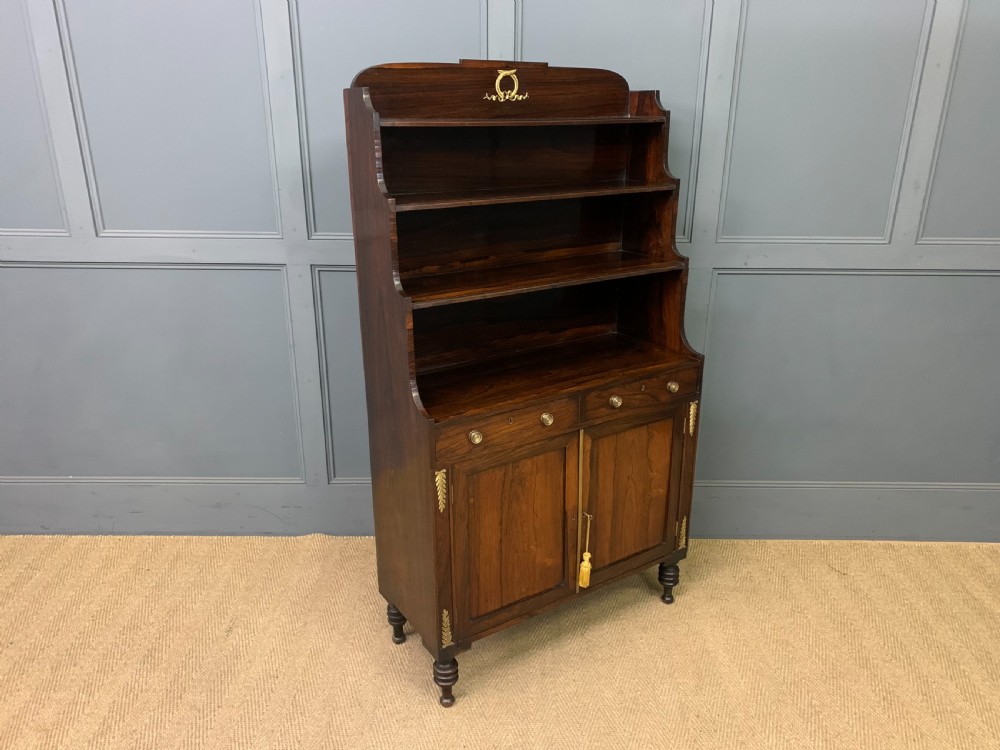 Regency Period Rosewood Waterfall Bookcase View XIV