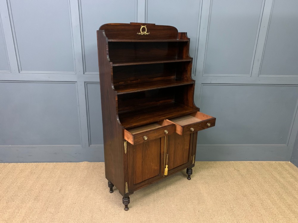 Regency Period Rosewood Waterfall Bookcase View XVI
