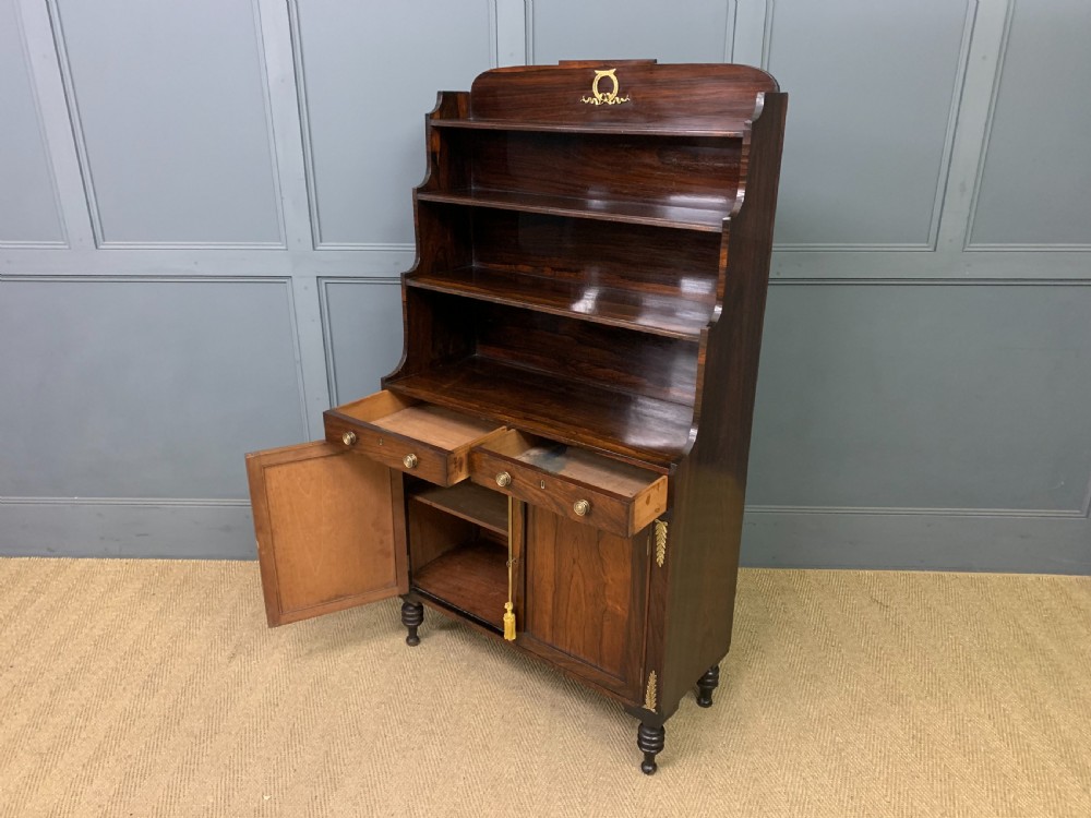 Regency Period Rosewood Waterfall Bookcase View XVII