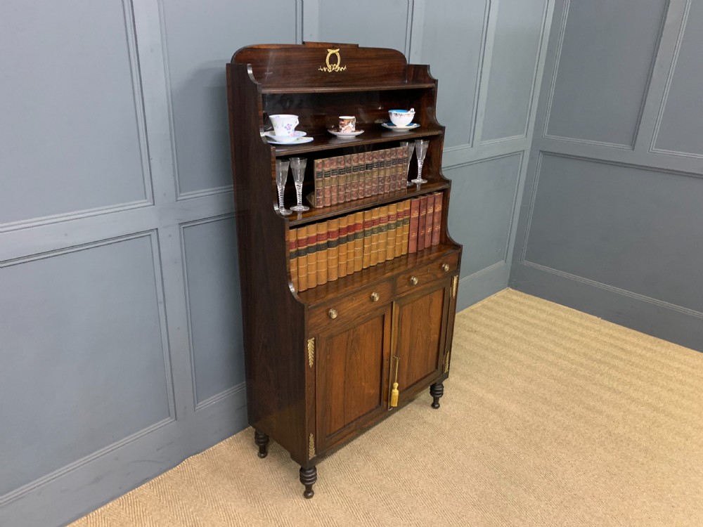 Regency Period Rosewood Waterfall Bookcase View XIX