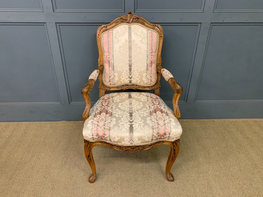 Pair of French Carved Walnut Armchairs View VI