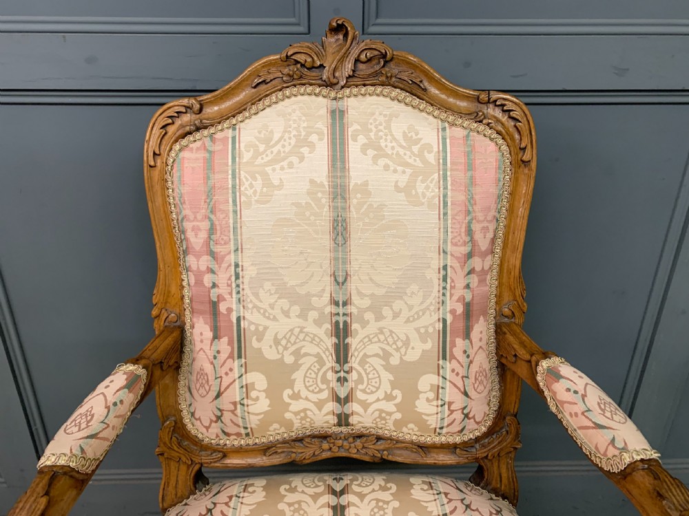 Pair of French Carved Walnut Armchairs View VII