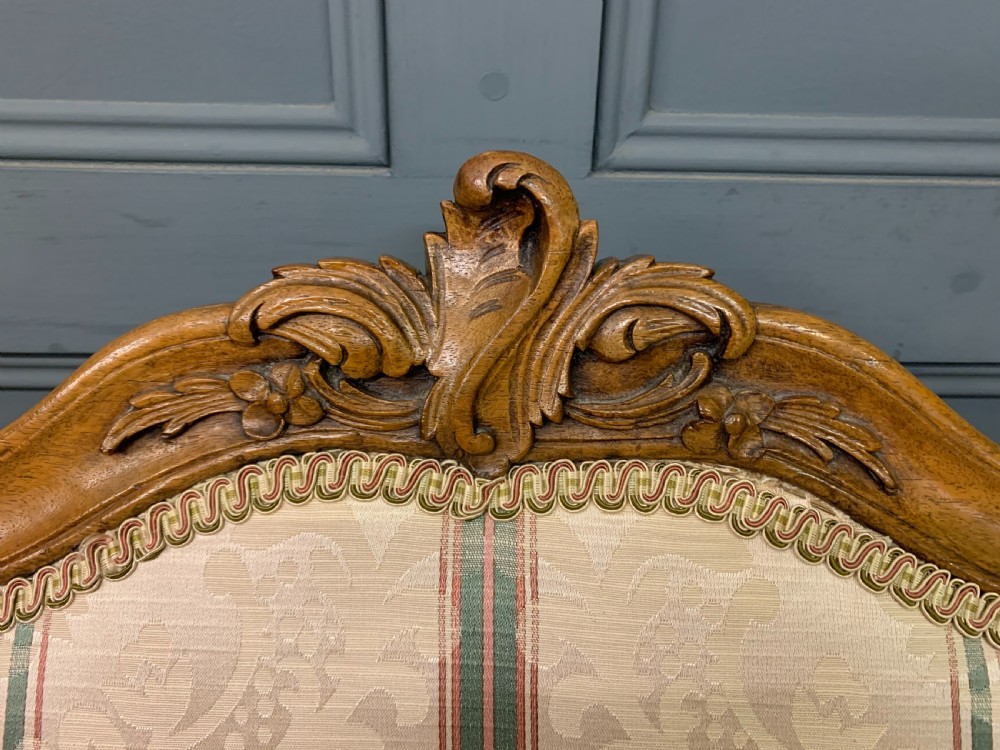 Pair of French Carved Walnut Armchairs View VIII