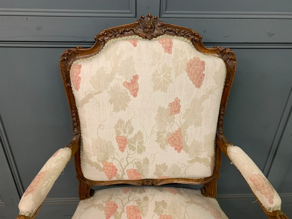 Pair of French Carved Walnut Armchairs View VII