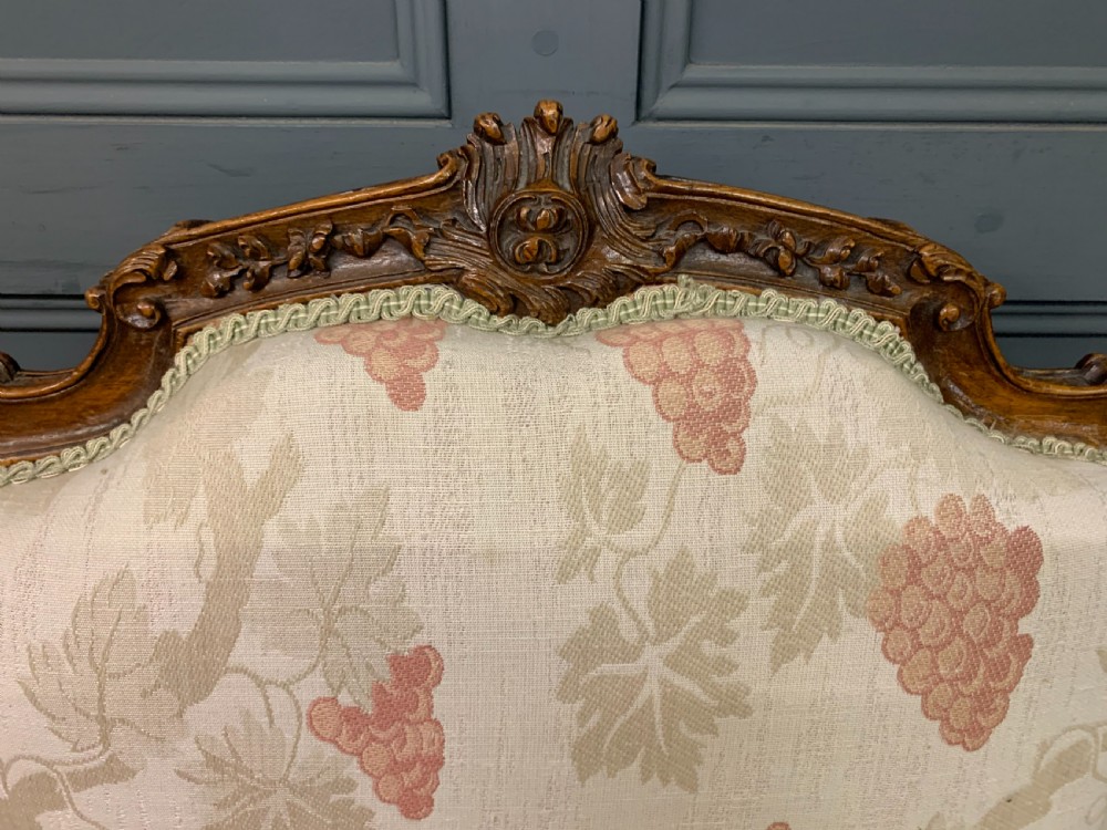 Pair of French Carved Walnut Armchairs View VIII