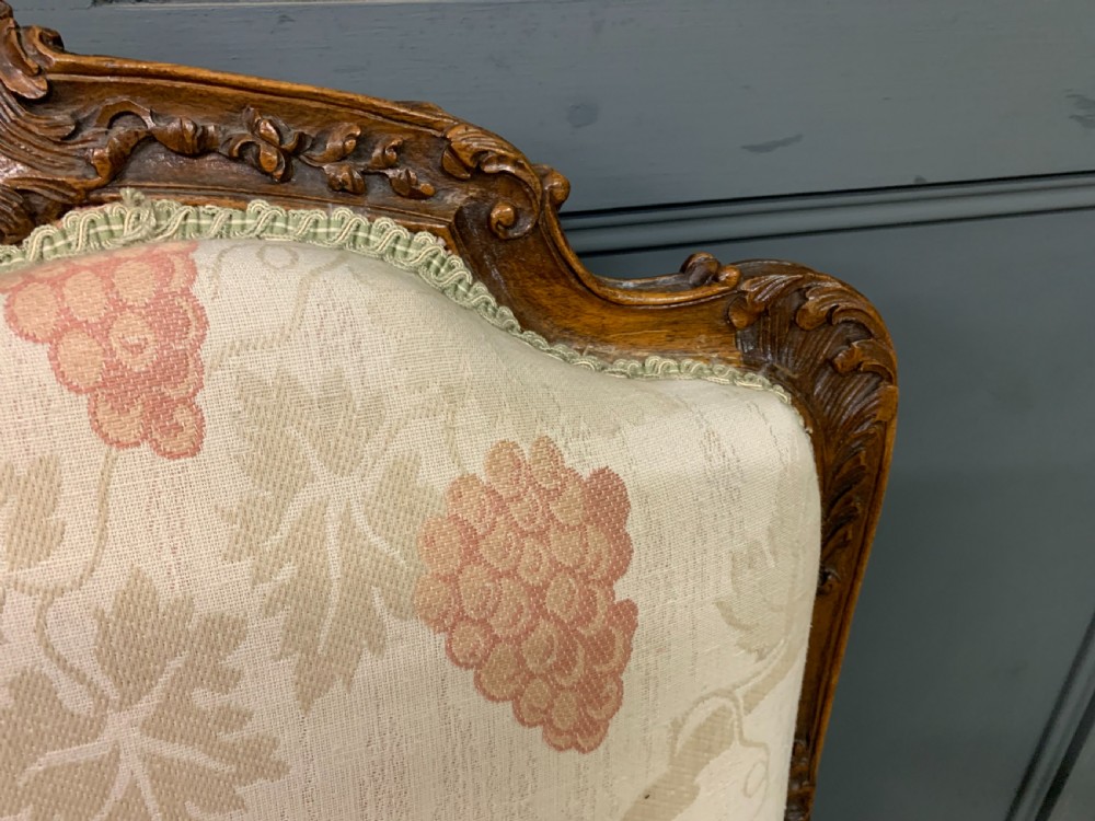 Pair of French Carved Walnut Armchairs View X
