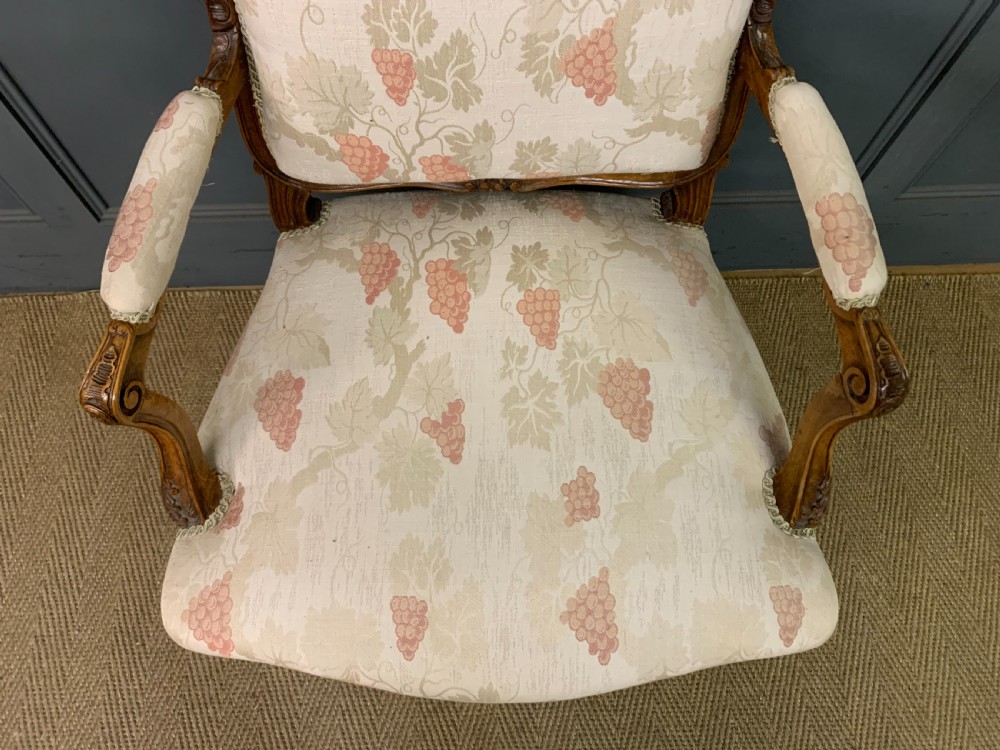 Pair of French Carved Walnut Armchairs View XI