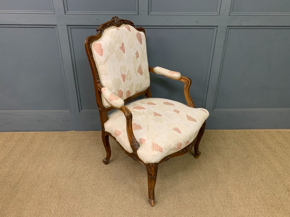 Pair of French Carved Walnut Armchairs View XIII