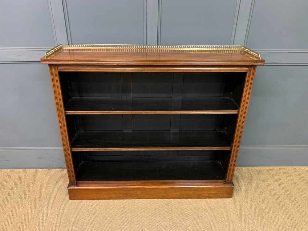 Late Victorian Walnut Open Bookcase View II