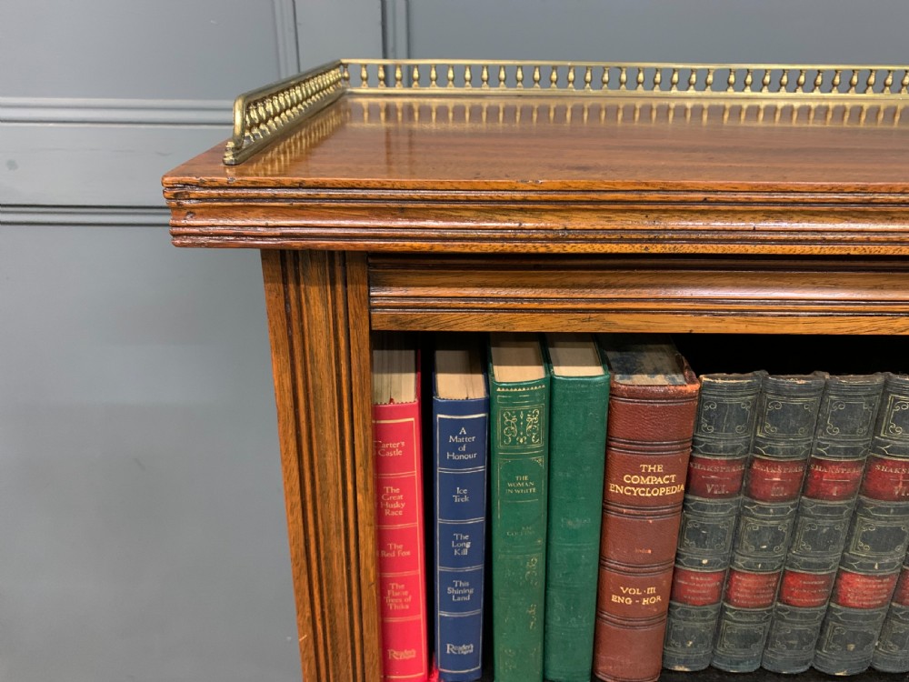 Late Victorian Walnut Open Bookcase View VII