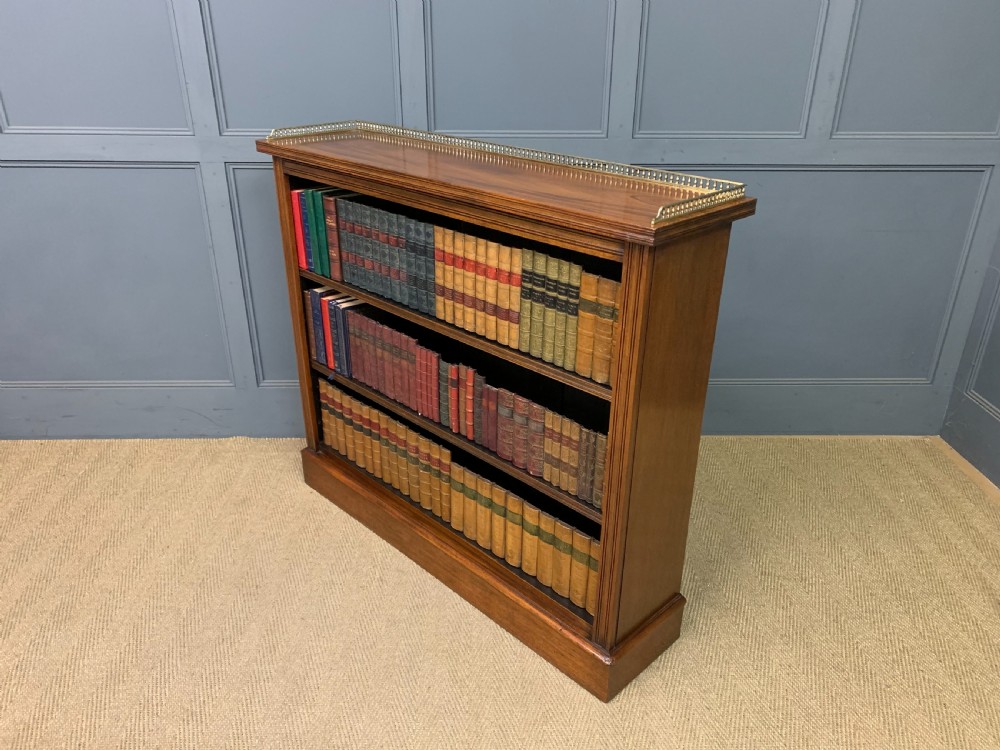 Late Victorian Walnut Open Bookcase View X