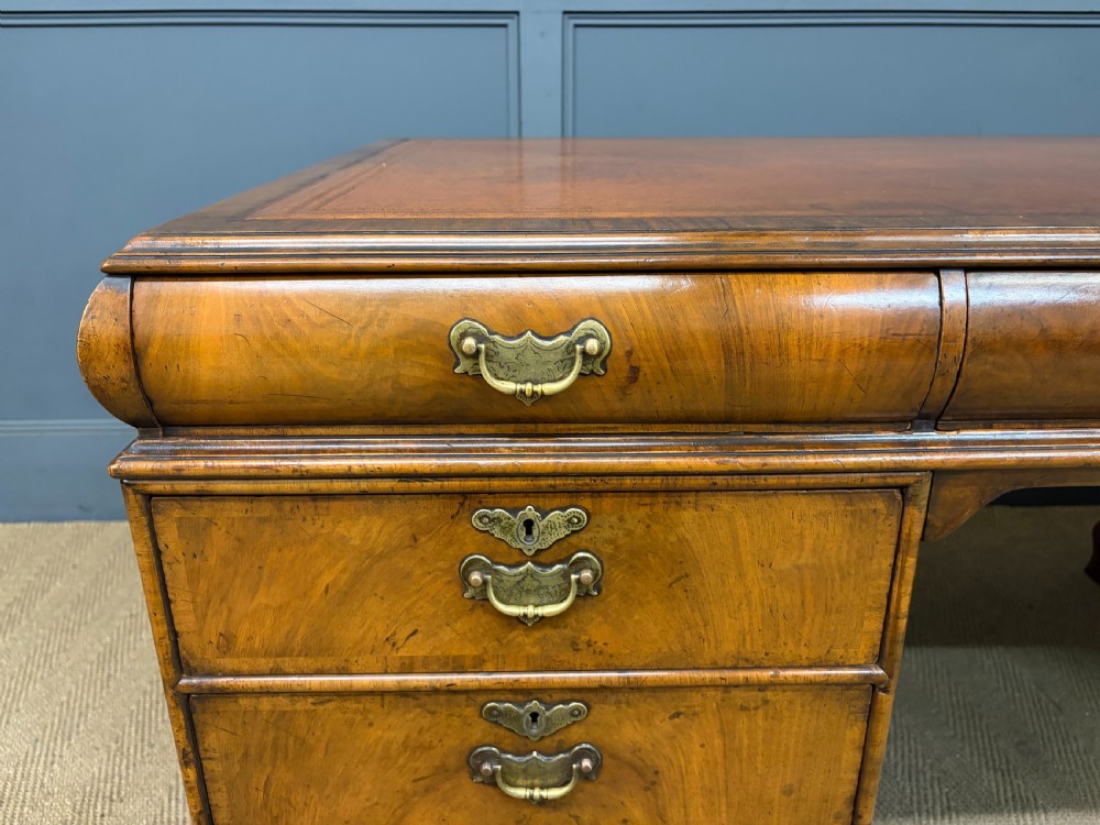 Burr Walnut Partners Pedestal Desk by Maple & Co. View VI
