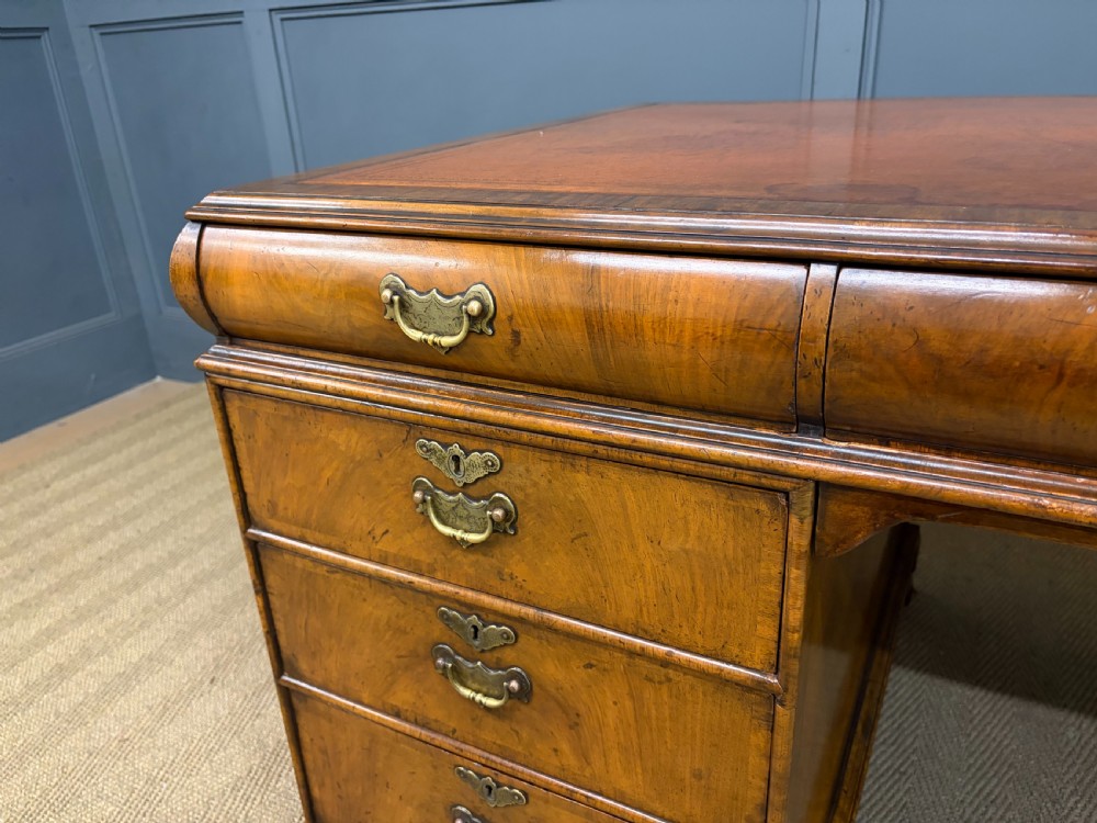 Burr Walnut Partners Pedestal Desk by Maple & Co. View VIII