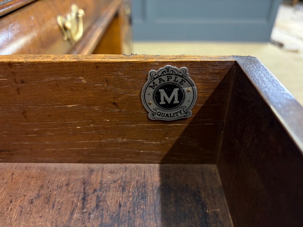 Burr Walnut Partners Pedestal Desk by Maple & Co. View XII