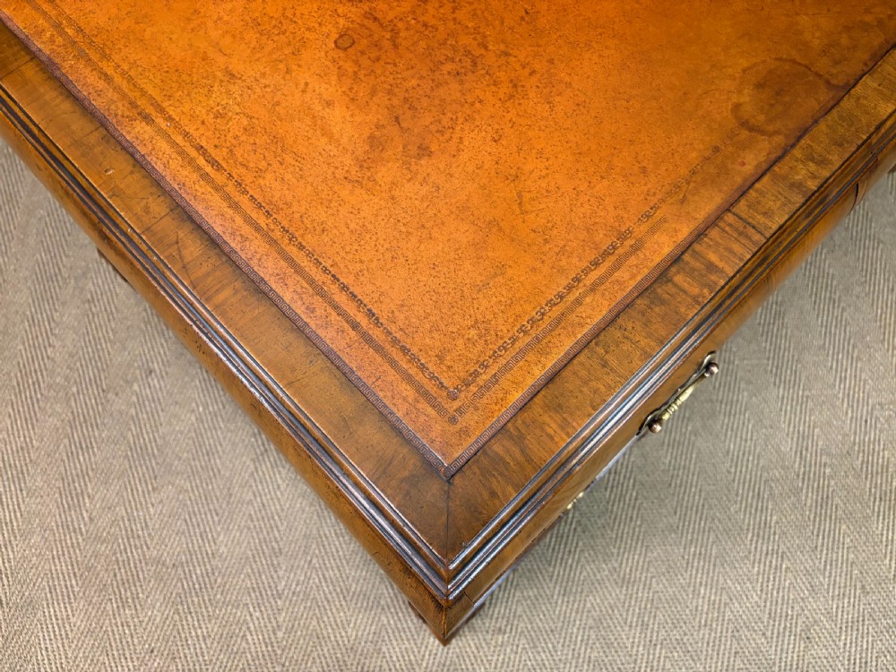 Burr Walnut Partners Pedestal Desk by Maple & Co. View XV