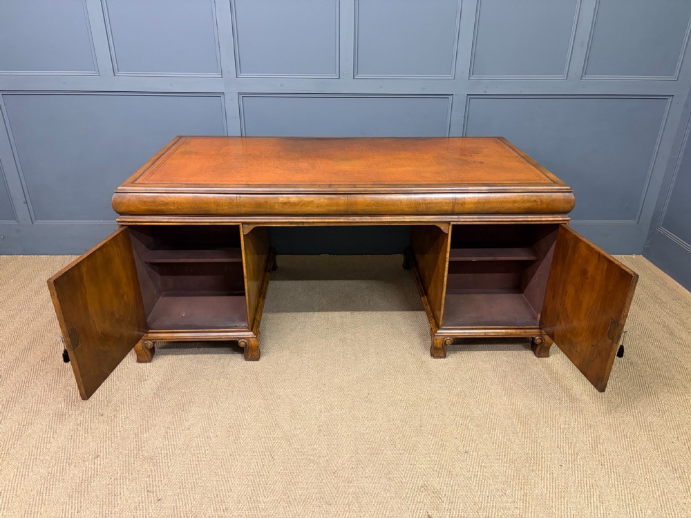 Burr Walnut Partners Pedestal Desk by Maple & Co. View XXII