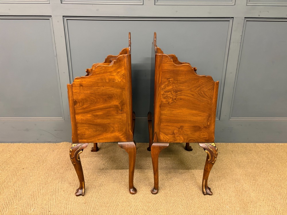 Pair of Burr Walnut Bedside Cupboards by Maple & Co. View V