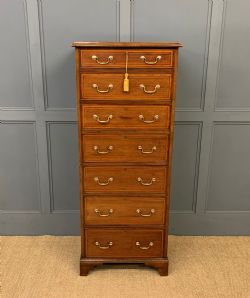 EDWARDIAN INLAID MAHOGANY PILLAR CHEST