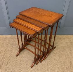 INLAID SATINWOOD NEST OF 4 TABLES