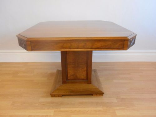 antique art deco walnut dining table circa 1920 - CATEGORY: ANTIQUE TABLES - DATED 1920