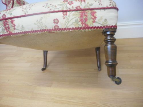ANTIQUE ENGLISH VICTORIAN UPHOLSTERED ARMCHAIR CIRCA 1860 - ADDITIONAL PHOTO 6