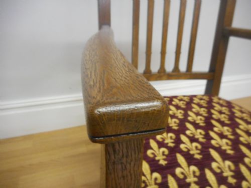 ANTIQUE OAK ARM CHAIR DESK CHAIR - ADDITIONAL PHOTO 3