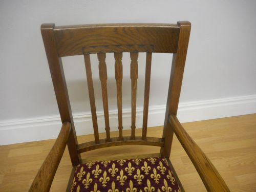 ANTIQUE OAK ARM CHAIR DESK CHAIR - ADDITIONAL PHOTO 5