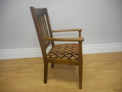 ANTIQUE OAK ARM CHAIR DESK CHAIR - ADDITIONAL PHOTO 7