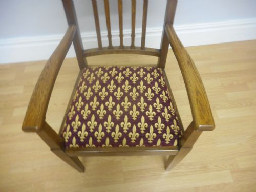 ANTIQUE OAK ARM CHAIR DESK CHAIR - ADDITIONAL PHOTO 8