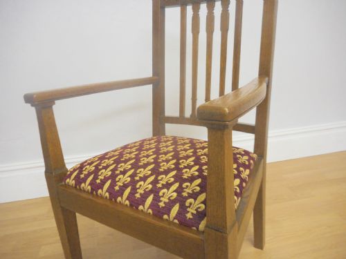 ANTIQUE OAK ARM CHAIR DESK CHAIR - ADDITIONAL PHOTO 9