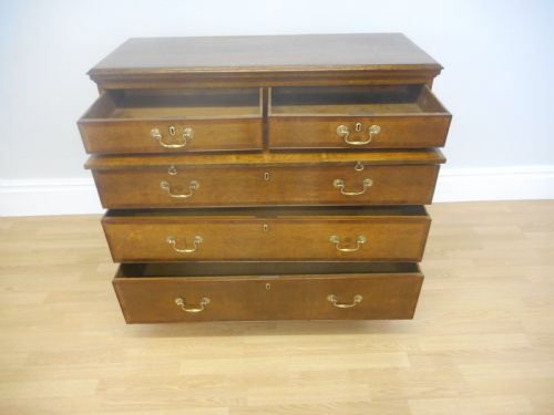 ANTIQUE GEORGIAN OAK CHEST OF DRAWERS - ADDITIONAL PHOTO 3