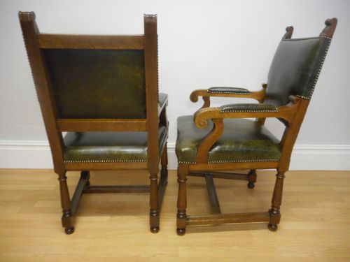 ANTIQUE PAIR OF LIBRARY ARMCHAIRSPAIR OF LIBRARY CHAIRS - ADDITIONAL PHOTO 1