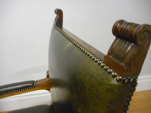 ANTIQUE PAIR OF LIBRARY ARMCHAIRSPAIR OF LIBRARY CHAIRS - ADDITIONAL PHOTO 5