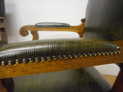 ANTIQUE PAIR OF LIBRARY ARMCHAIRSPAIR OF LIBRARY CHAIRS - ADDITIONAL PHOTO 7