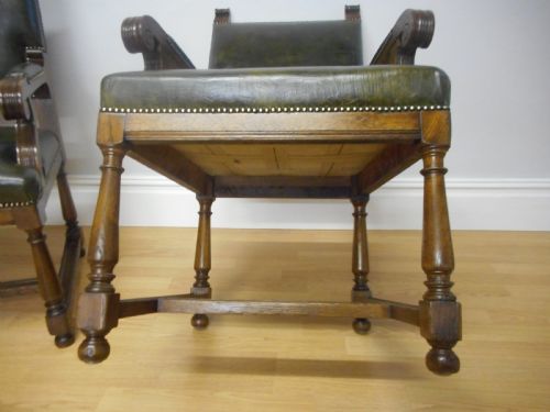 ANTIQUE PAIR OF LIBRARY ARMCHAIRSPAIR OF LIBRARY CHAIRS - ADDITIONAL PHOTO 9