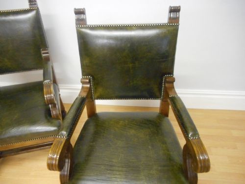 ANTIQUE PAIR OF LIBRARY ARMCHAIRSPAIR OF LIBRARY CHAIRS - ADDITIONAL PHOTO 10