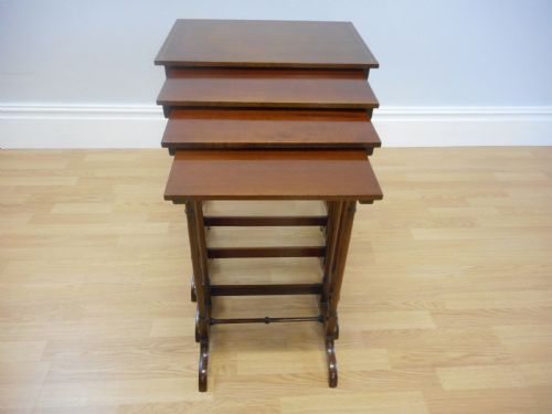 ANTIQUE 4 TABLE NEST IN MAHOGANY - ADDITIONAL PHOTO 1