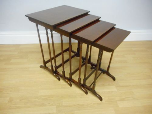 ANTIQUE 4 TABLE NEST IN MAHOGANY - ADDITIONAL PHOTO 2