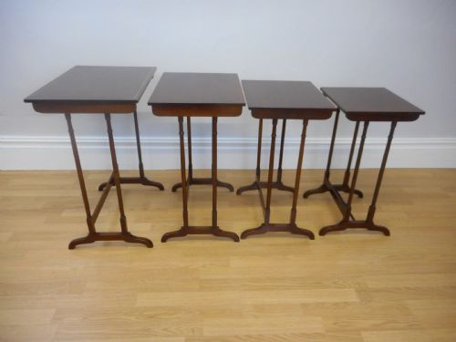 ANTIQUE 4 TABLE NEST IN MAHOGANY - ADDITIONAL PHOTO 3