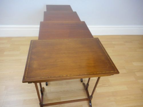 ANTIQUE 4 TABLE NEST IN MAHOGANY - ADDITIONAL PHOTO 4